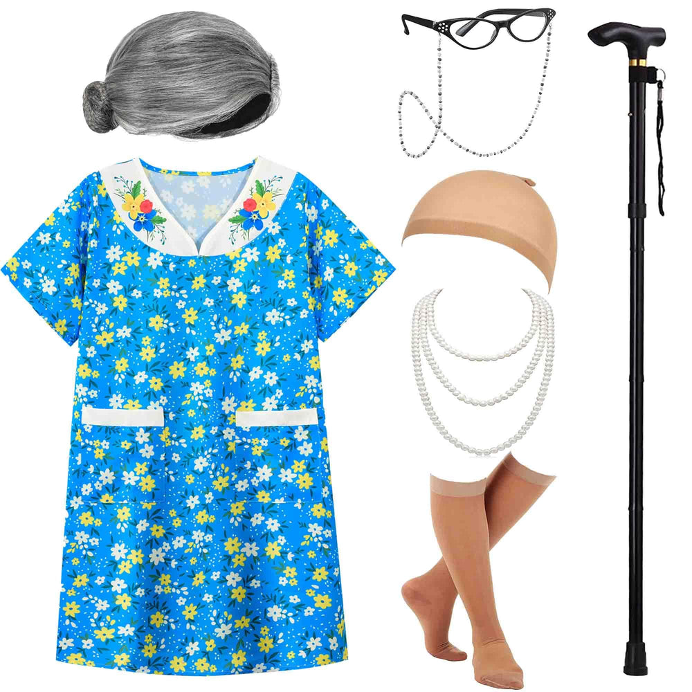 Znorso Faux pearl necklace; completes grandma-inspired outfit and accessories