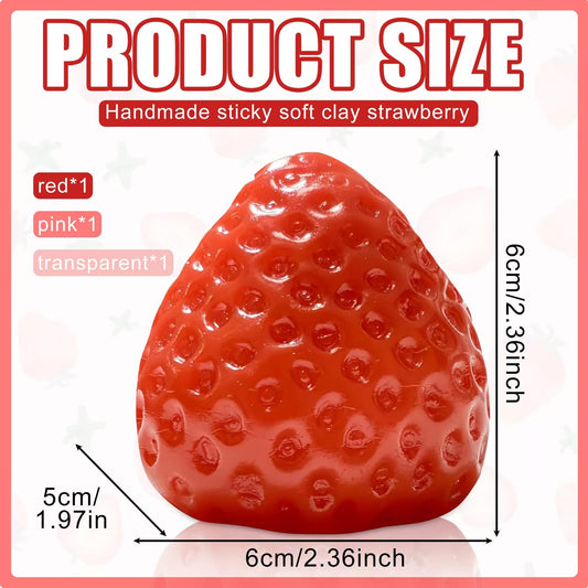 Zoacrn strawberry squishies closeup texture reveals soft squeezable surface