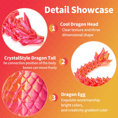 Zobetro crystal dragon close-up in egg, detailed design for shelf decoration.