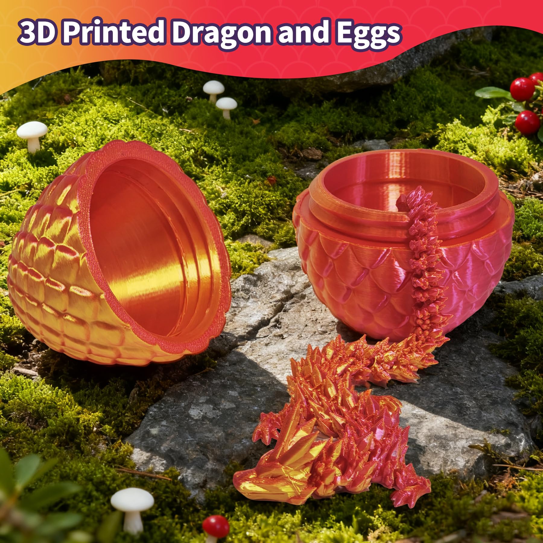 Zobetro dragon egg hinges enable flexible posing for display and play.