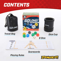 Zobmondo GoLong dice cup with dice for quick drives and touchdowns.