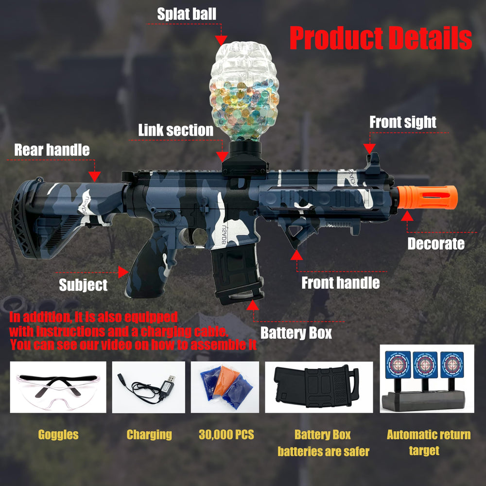 ZoffyFabrizio gel splat blaster in automatic mode for quick rounds.