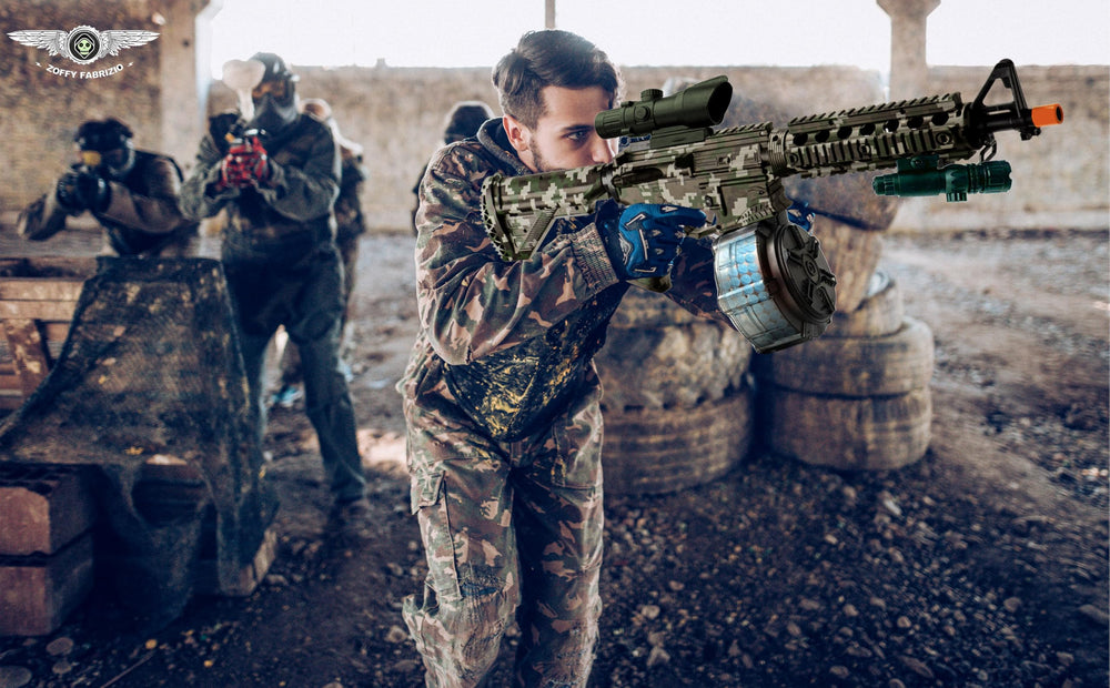 ZoffyFabrizio gel splat blaster drum attachment enables extended battles.