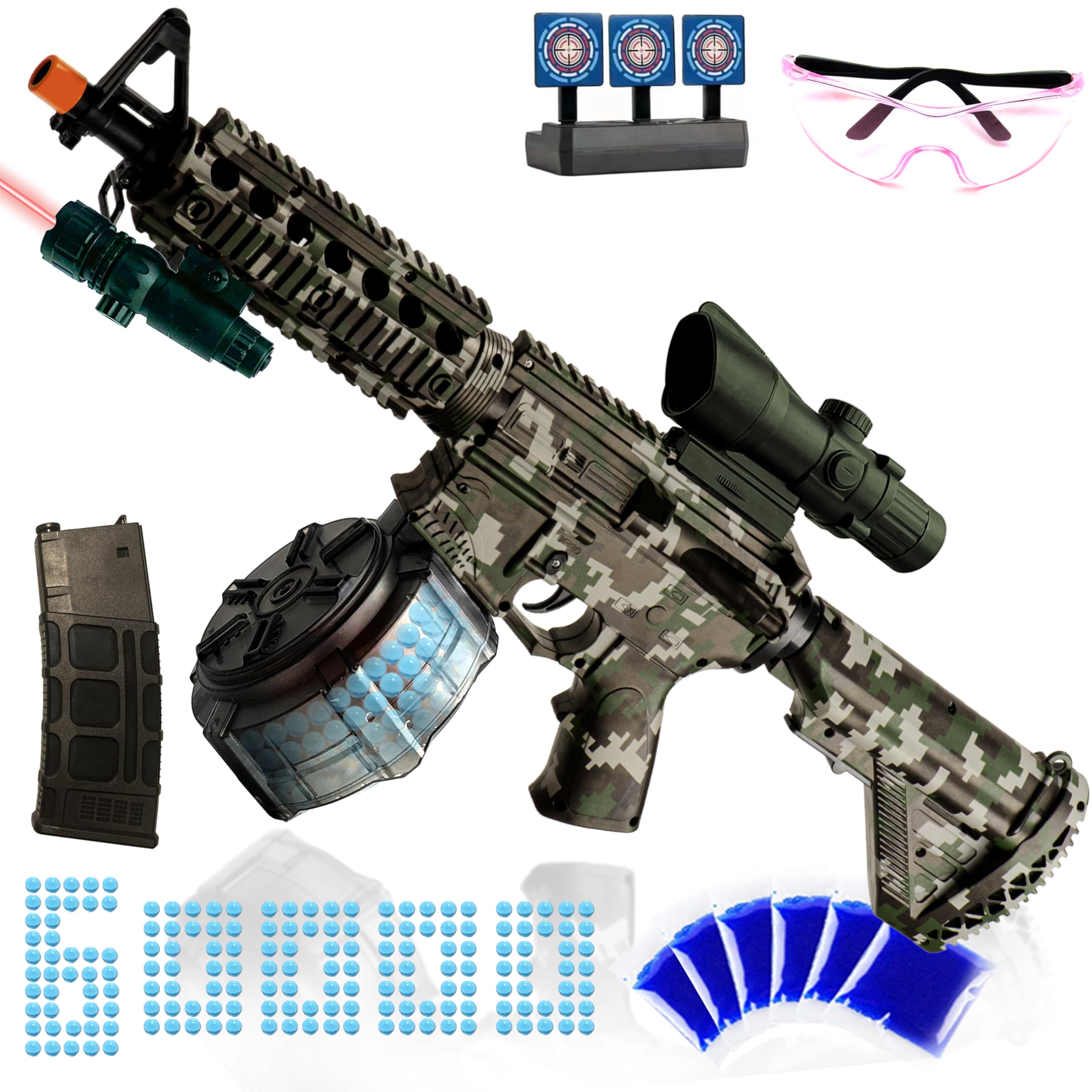 ZoffyFabrizio M416 gel splat blaster with goggles for fast, safe outdoor play.