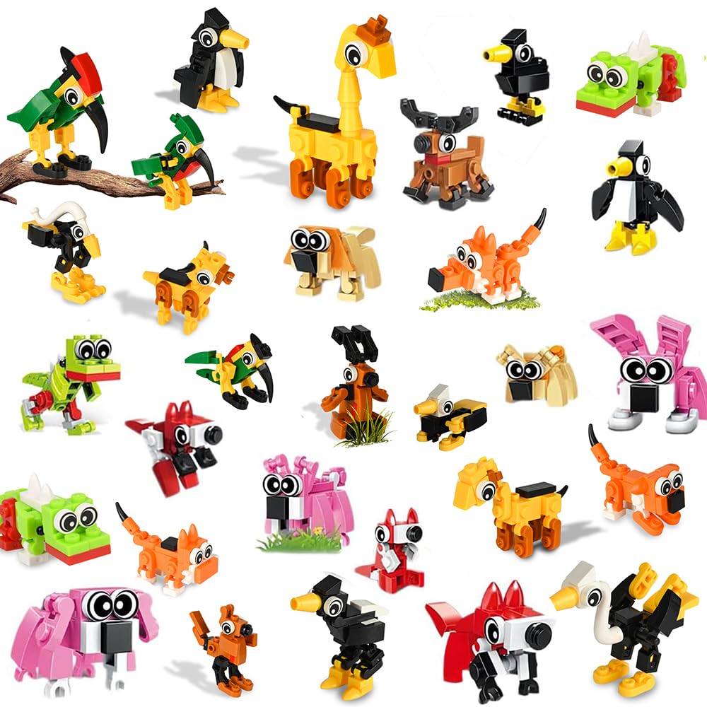 Zofunny 30-packs building blocks bulk with colorful mini animals ready for party prizes.