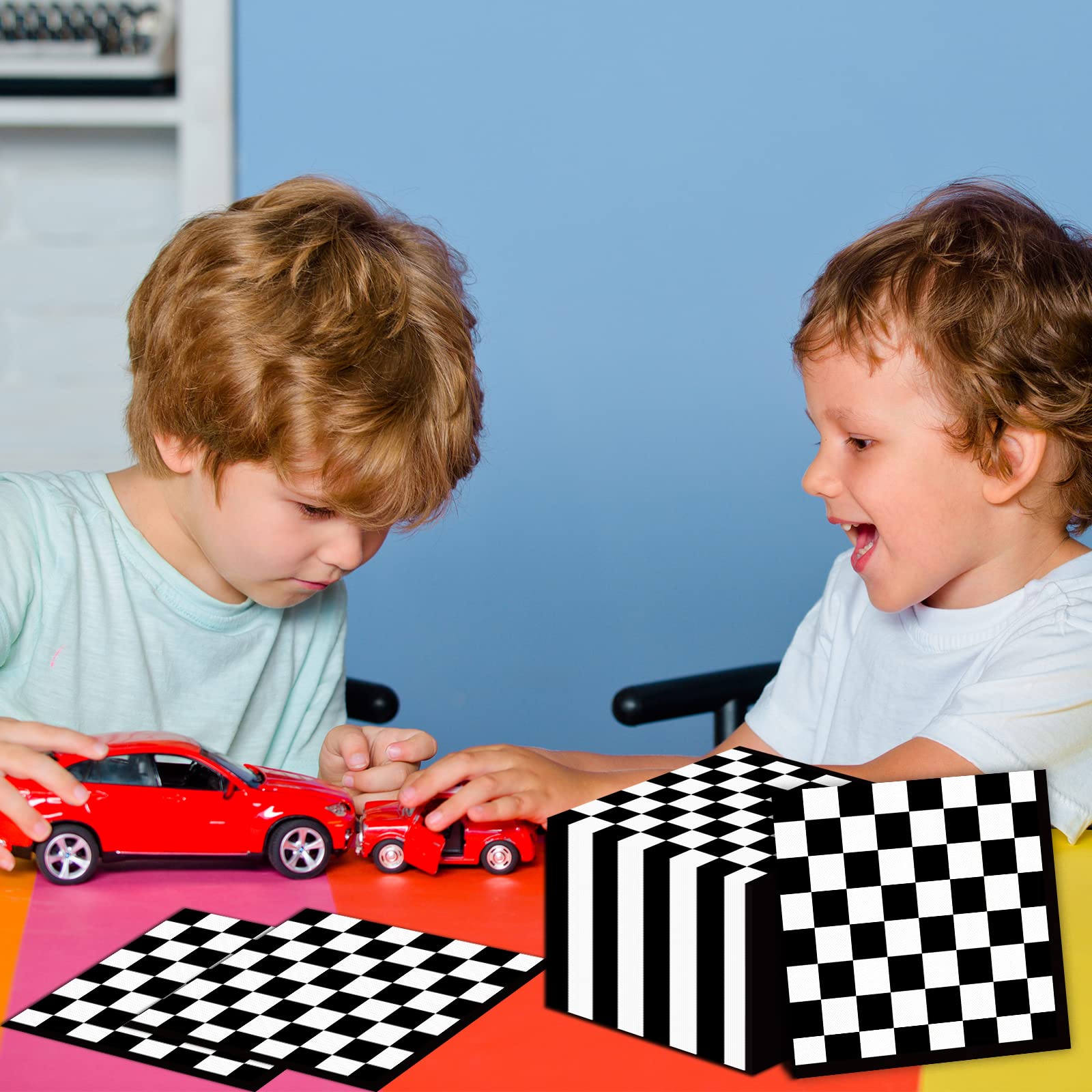 ZOIIWA napkins suit baby showers and weddings with a playful racing motif.