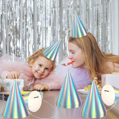 ZOIIWA birthday party setup with hats on table ready for guests.