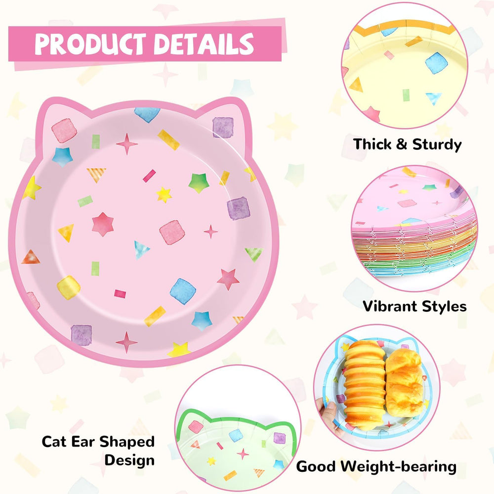 ZOIIWA kitten-shaped plates are durable for a variety of treats at parties.