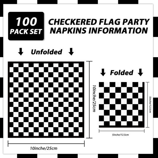 ZOIIWA checkered napkins folded for neat table setup.