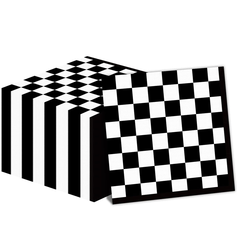 ZOIIWA checkered napkins pack opened for party cleanup and racer decor.