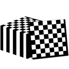 ZOIIWA checkered napkins pack opened for party cleanup and racer decor.