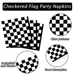 ZOIIWA checkered napkins unfolded with large surface for snacks.