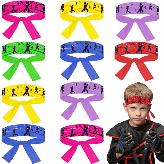 ZOIIWA karate headbands 24-piece set in vibrant colors for party favors