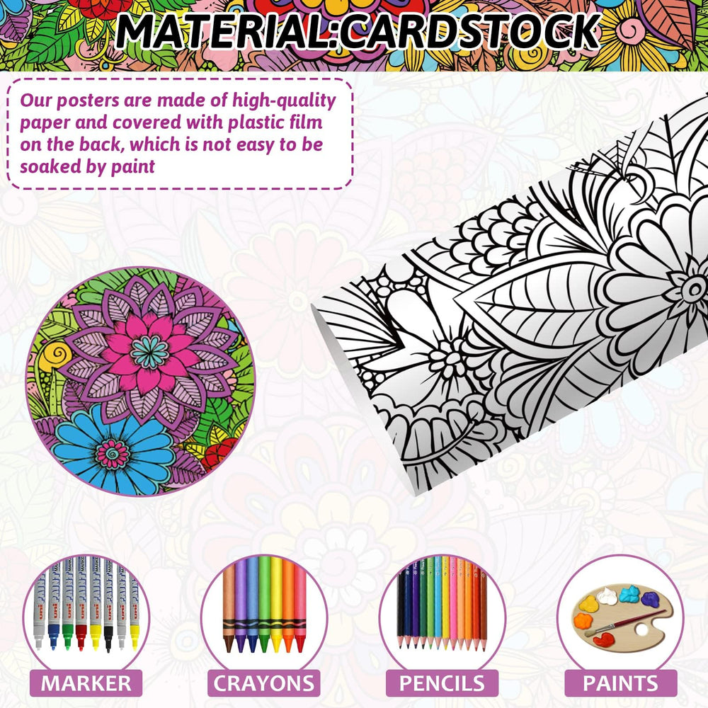 ZOIIWA large mandala posters on wall create immersive art time for families and classrooms.