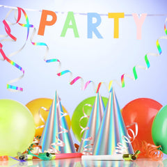 ZOIIWA rainbow-reflection hats sparkling under party lights for celebrations.