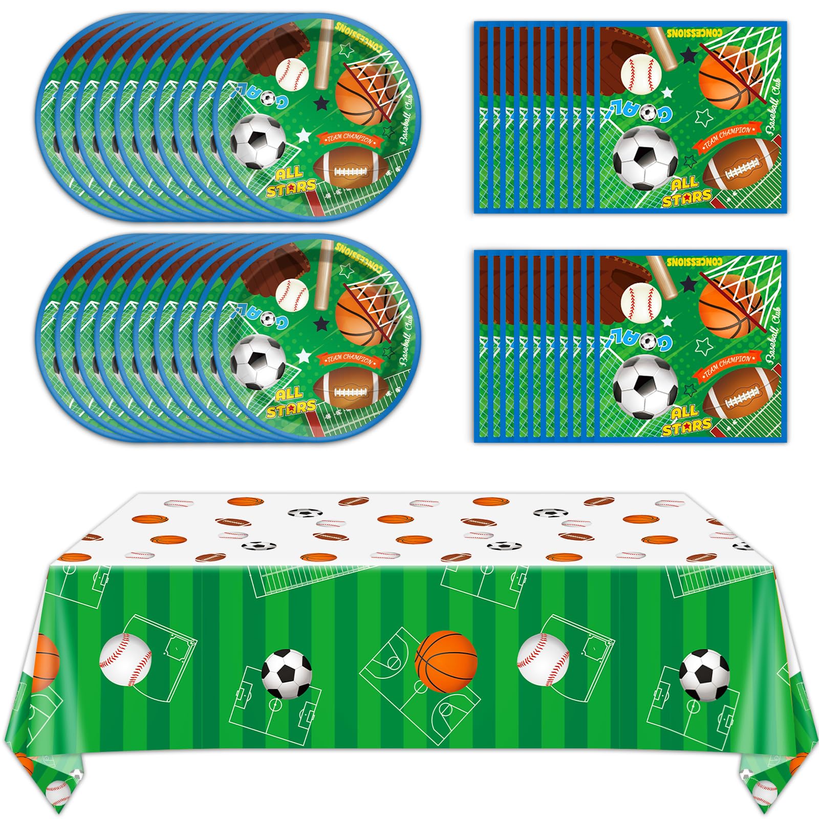 ZOIIWA sports plates all-star pattern for a vibrant party table and quick cleanup.