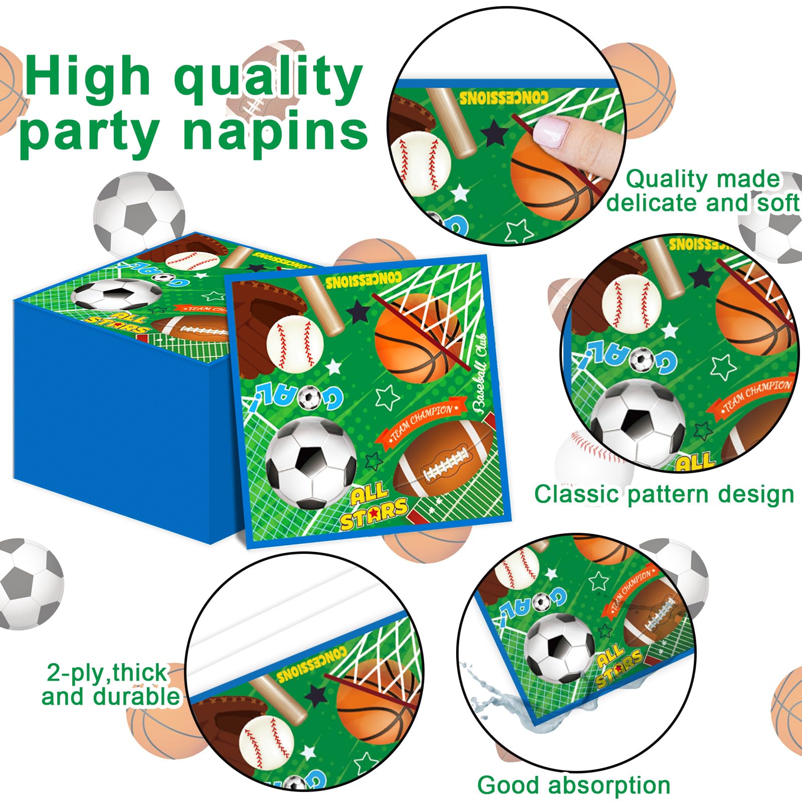 ZOIIWA sports tablecloth all-star design protects surfaces and enhances party mood.