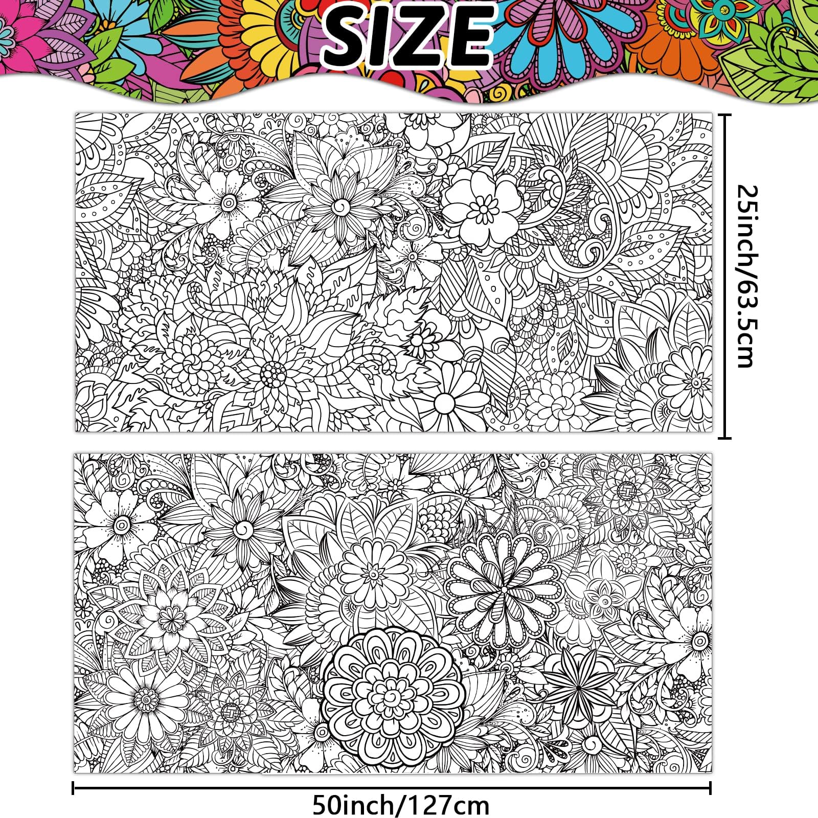ZOIIWA spring flower mandala designs invite calming coloring sessions for kids and adults.