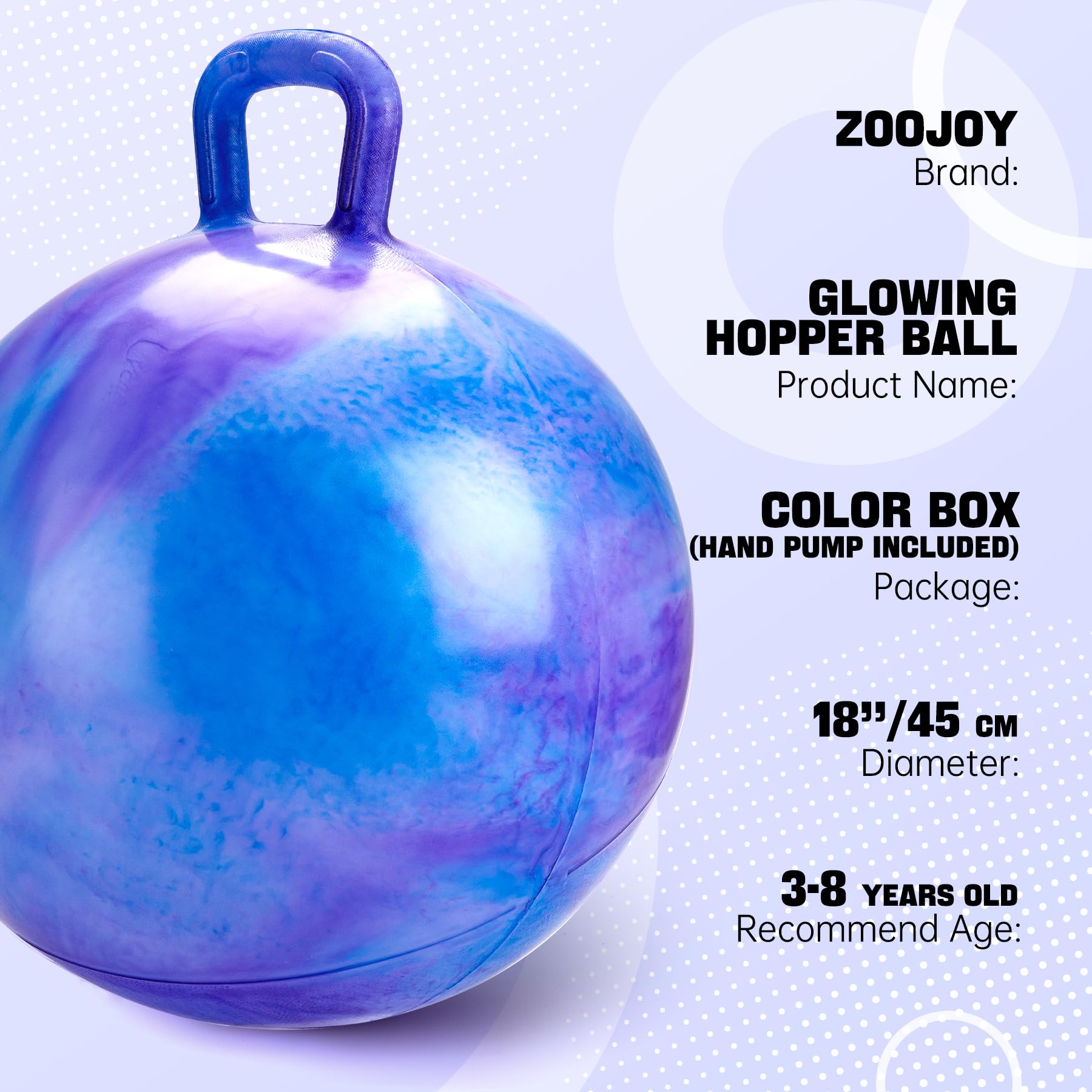 ZOOJOY hopper-ball-thickened-materials: durable design for active jumping sessions.