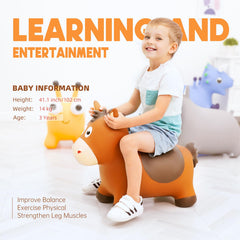 ZOOJOY hopping horse with four legs for stable, safe rides indoors or outdoors.