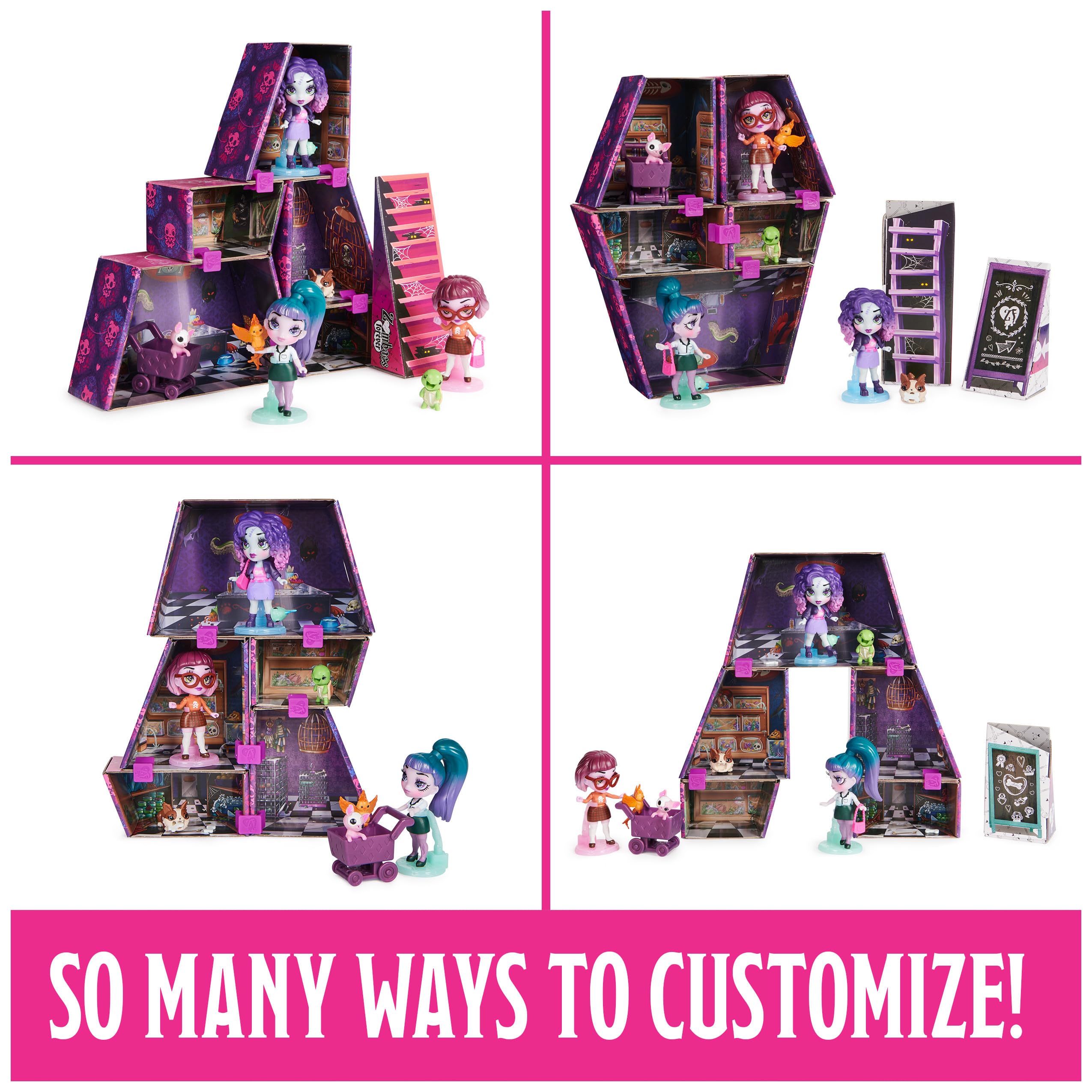 Zombaes Forever three doll stands showcase display after playtime.