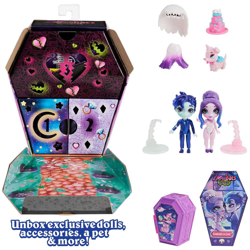 Zombaes Forever pet coffin reveals a cute companion for creative play.