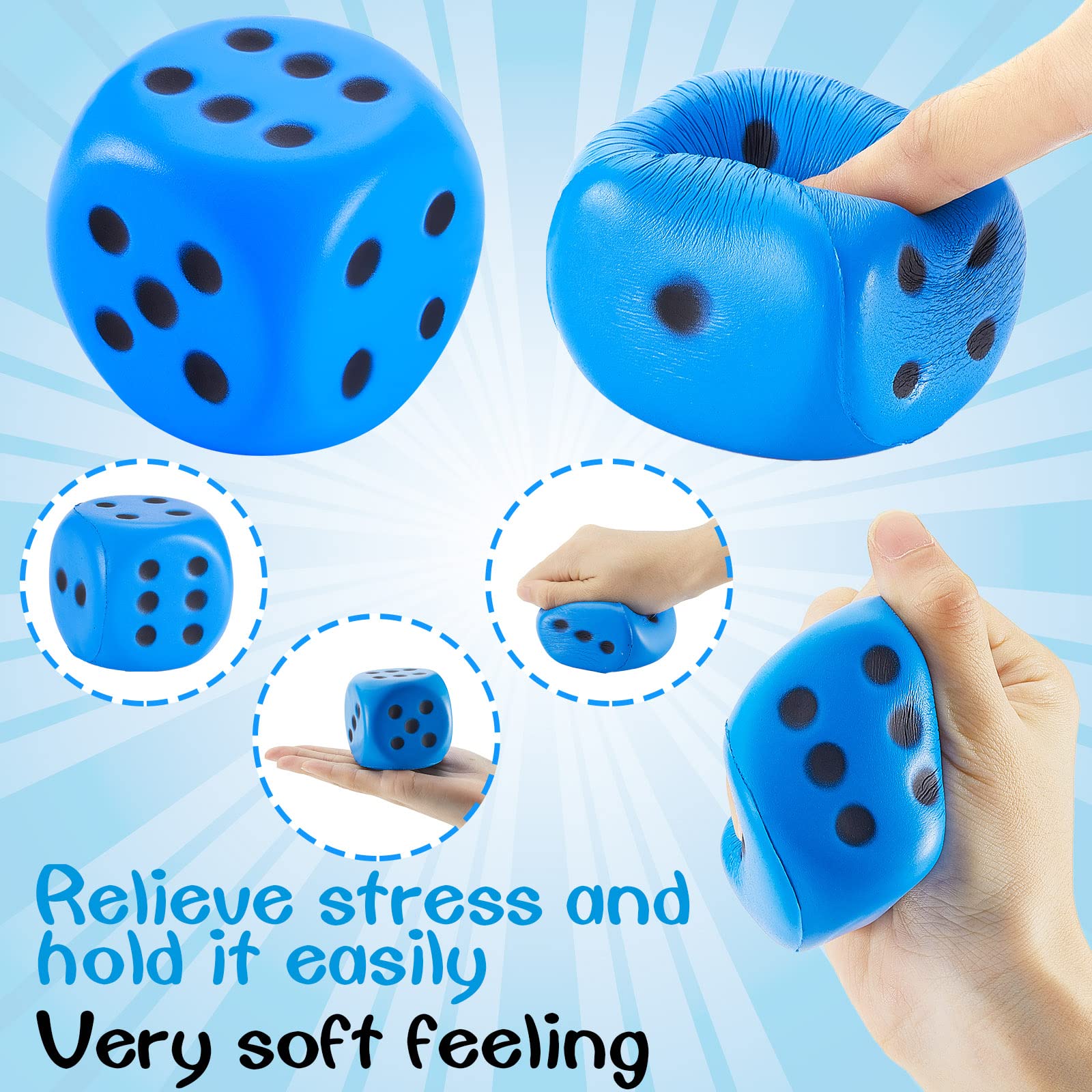 Zomiboo blue foam dice 2.3 inch for portable party games.