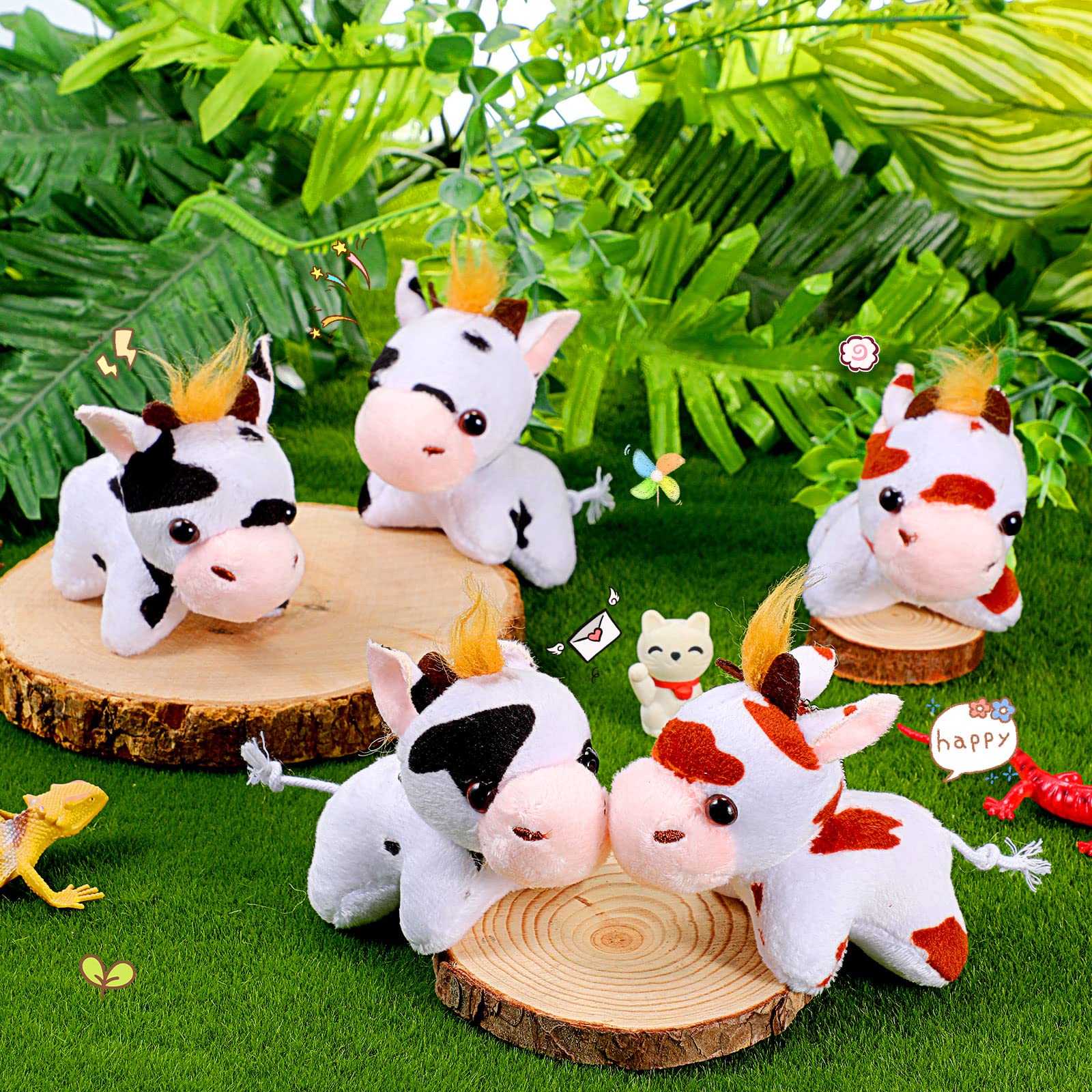 Zomiboo farm party decor cow plush boosts table charm.