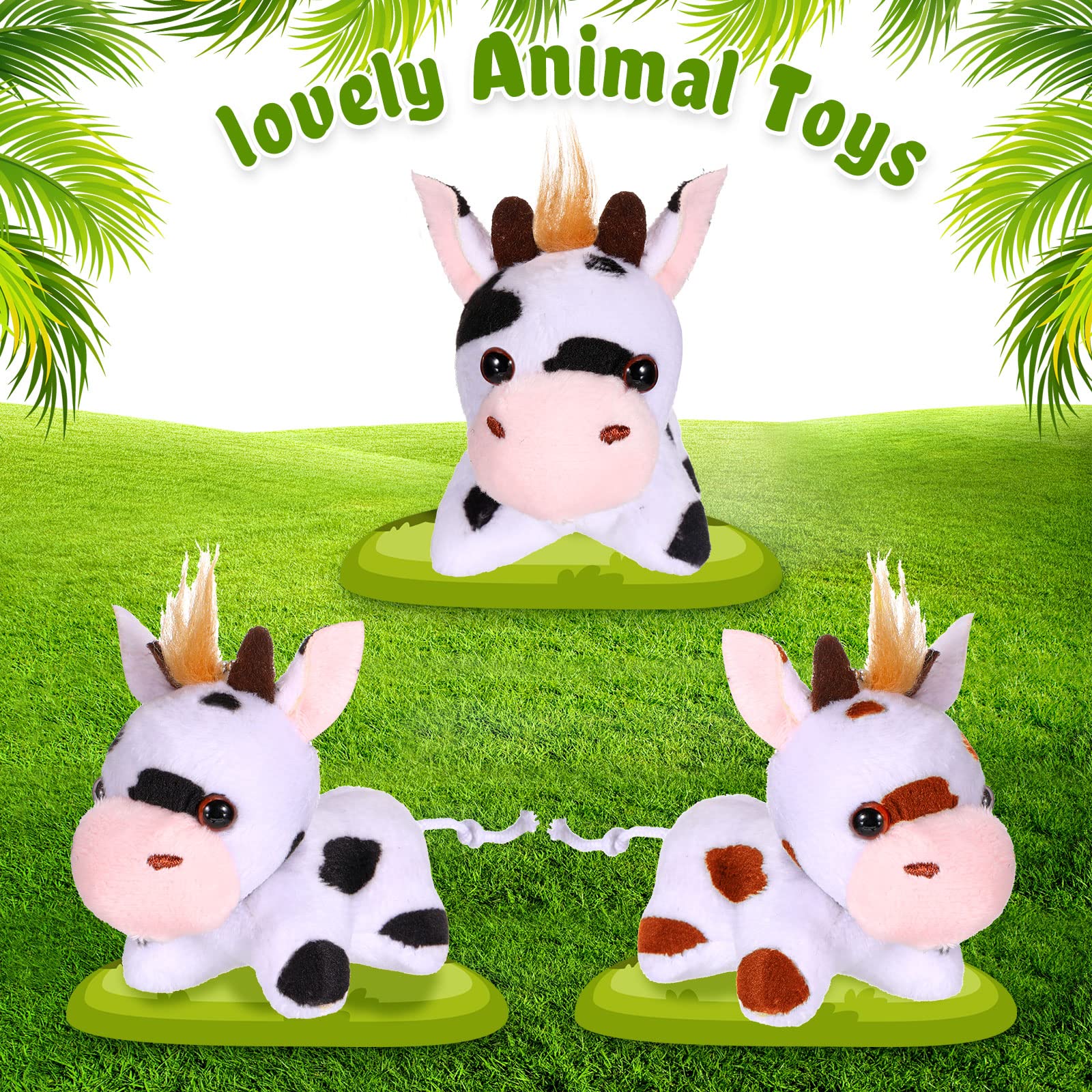 Zomiboo plush cow keychain with detachable chain for bags.