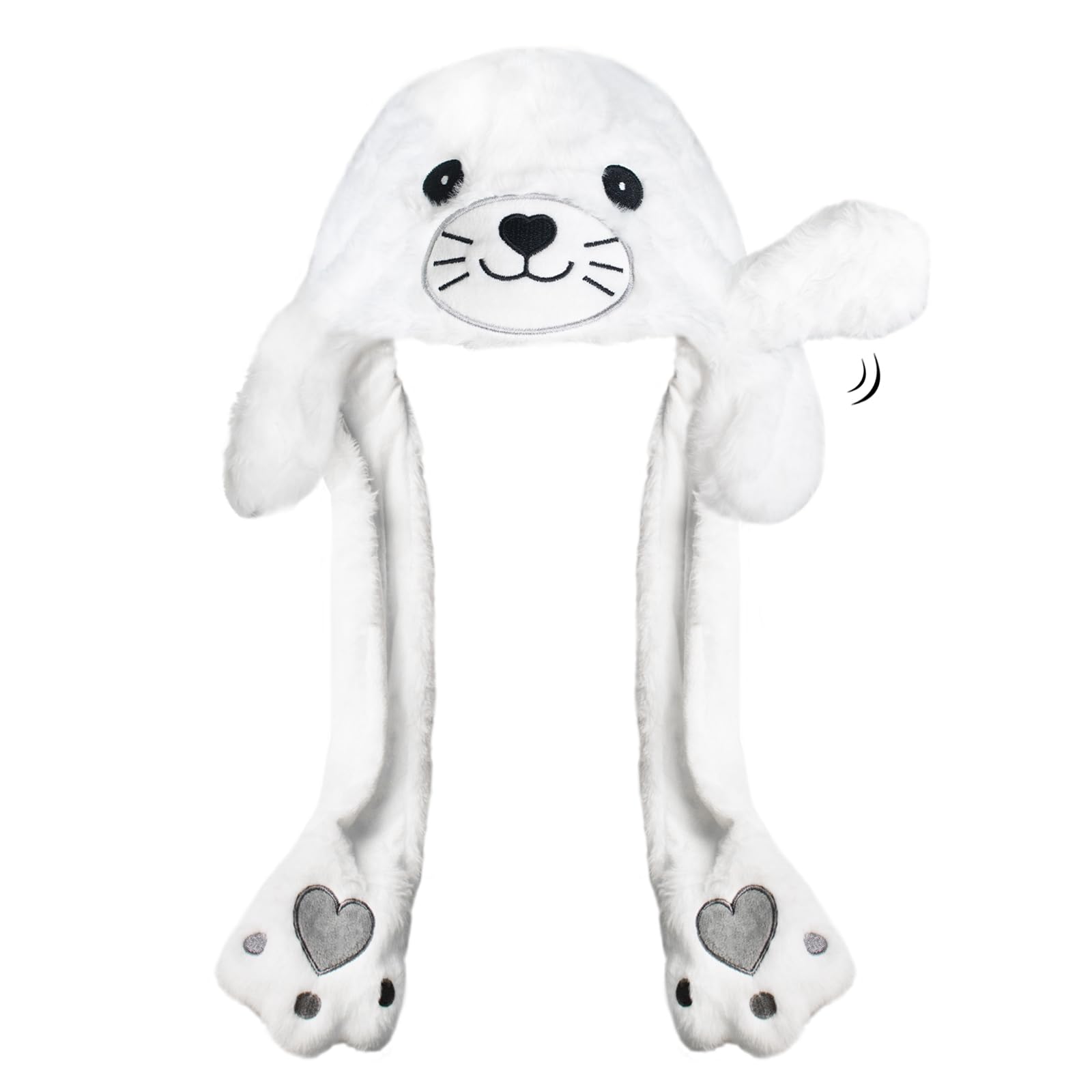 ZONESTA plush hat with paws-action highlighting interactive play for kids.