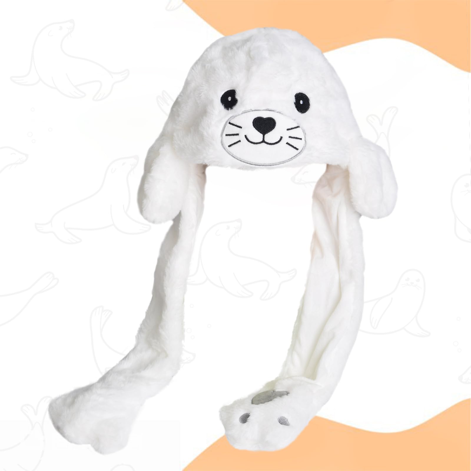 ZONESTA plush-ear hat worn by a person to demonstrate fit and comfort.
