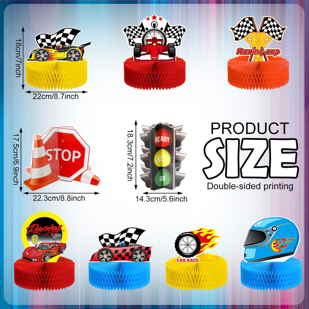 Zonon 3D paper race car table topper elevates dessert displays.