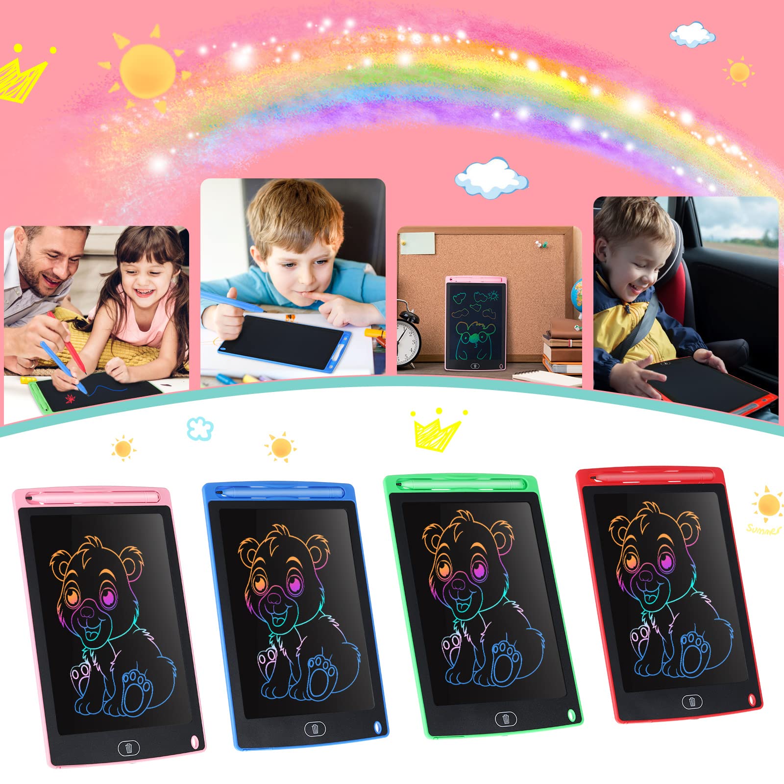 Zonon LCD writing tablet green lightweight travel and notes companion.