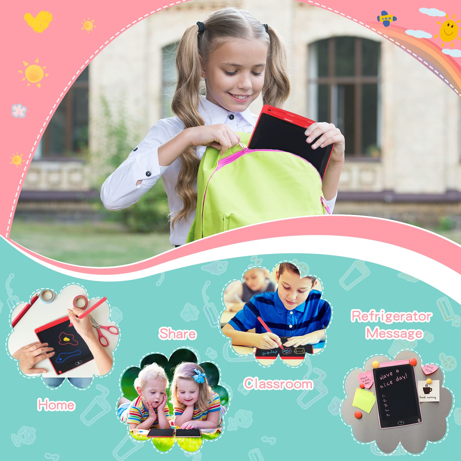 Zonon 8.5-inch doodle pad with pressure-sensitive screen.