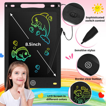 Zonon four-pcs LCD writing tablet 8.5-inch back view highlighting compact design