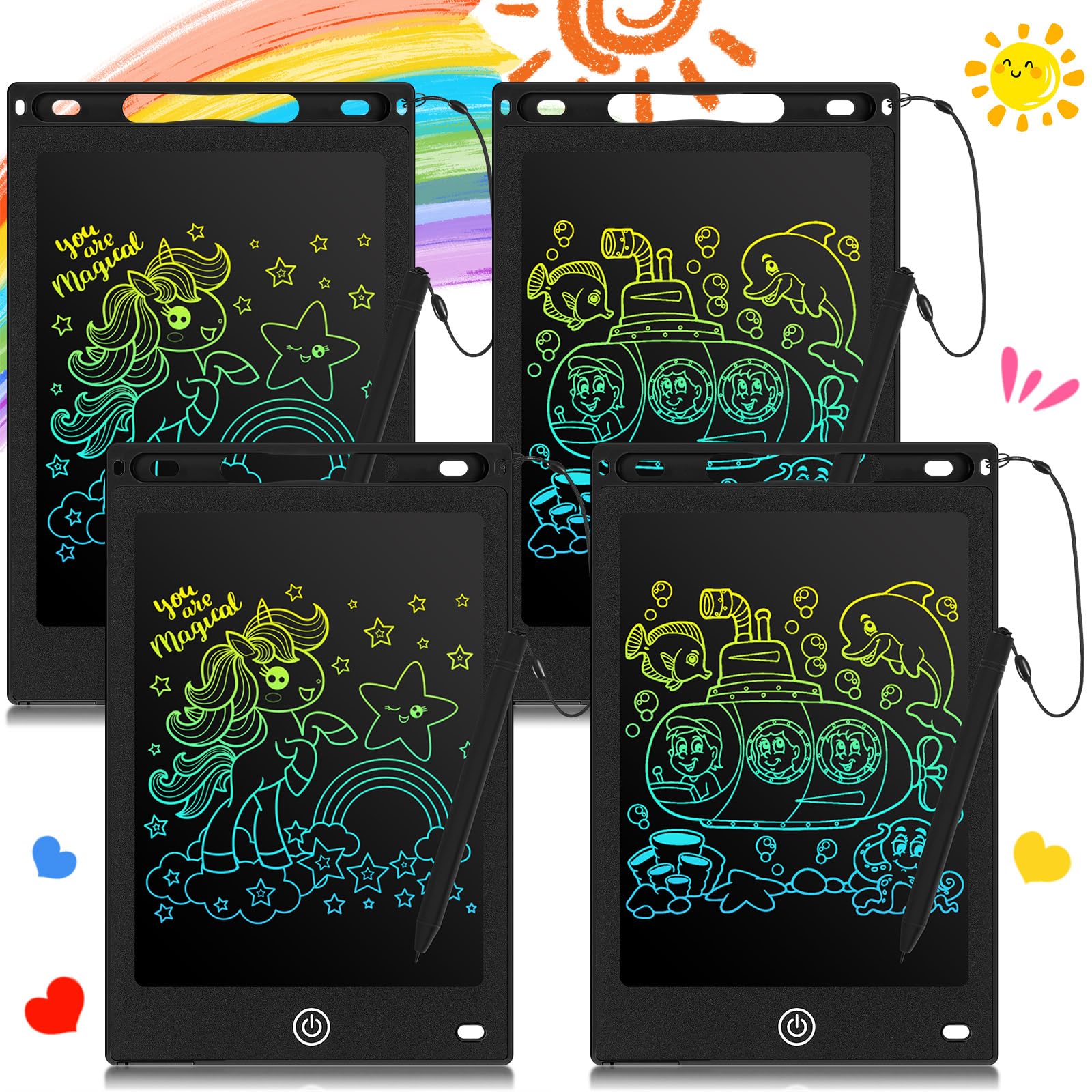 Zonon four-pcs LCD writing tablet 8.5-inch front view for reusable note taking on the go