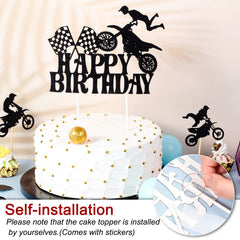 Zonon mini motocross cupcake toppers decorate treats with six designs