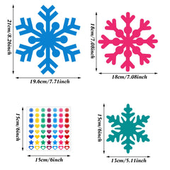 Close-up of Zonon snowflakes with varied shapes for creative decorating