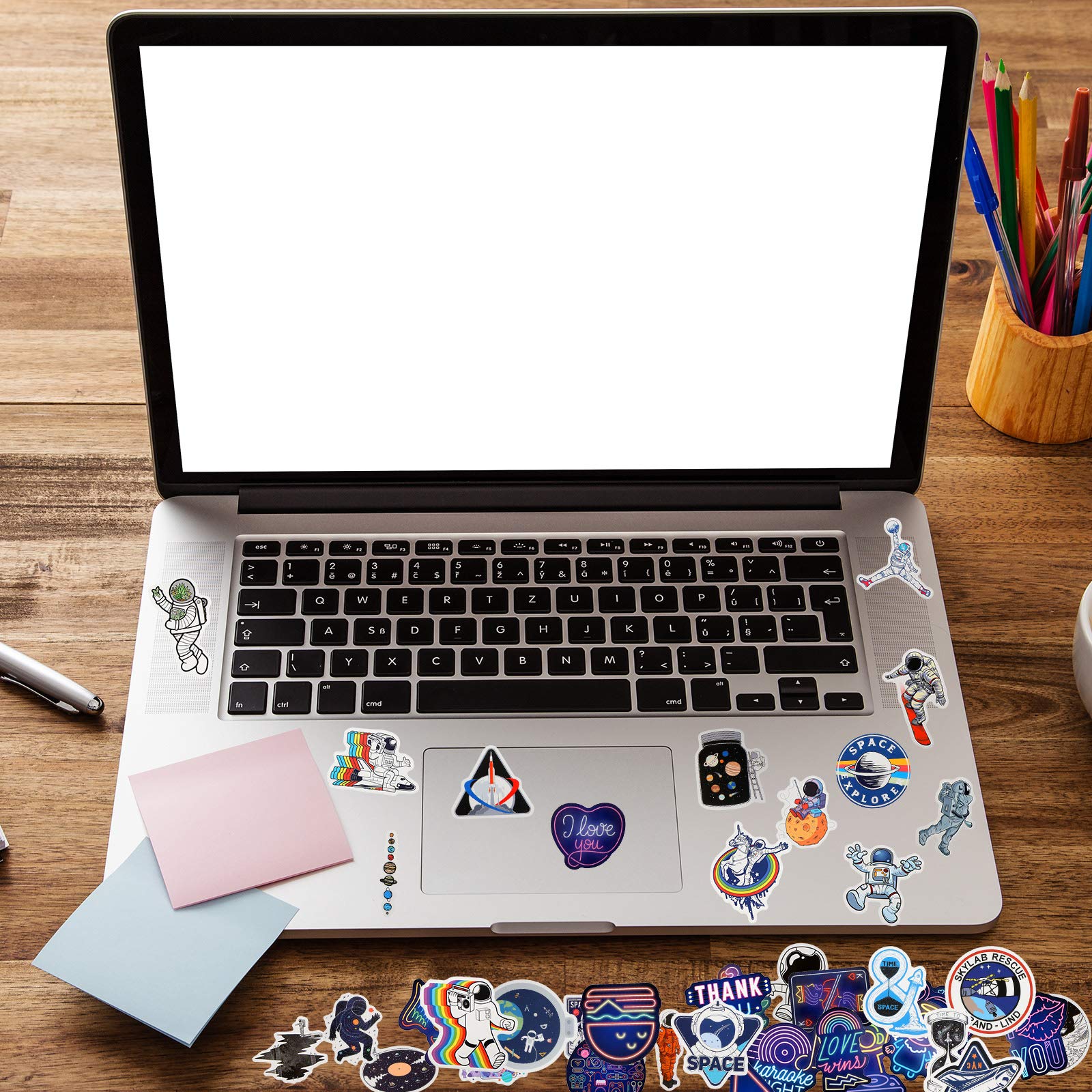 Zonon Space Galaxy stickers on gadgets protect surfaces with stylish flair.