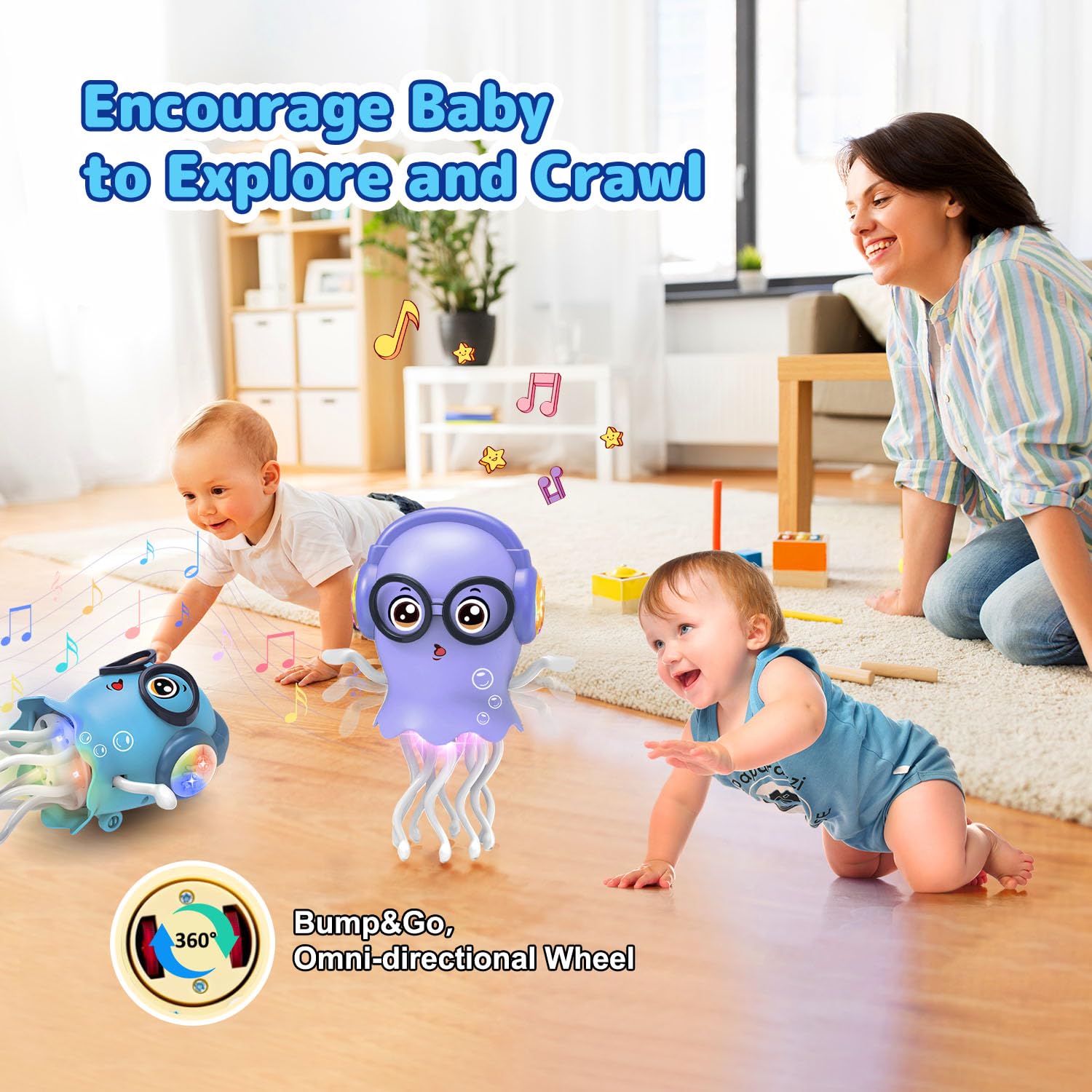 Zonopy Jellydancer runs on batteries and stays portable for anywhere fun.