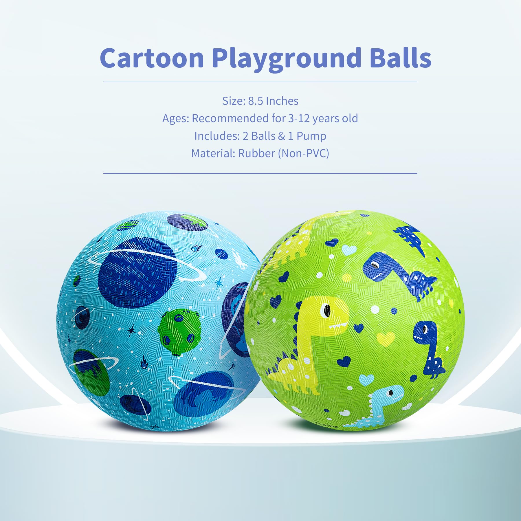 ZOOJOY 8.5-inch rubber kickball displaying a soft bounce and kid-friendly design.