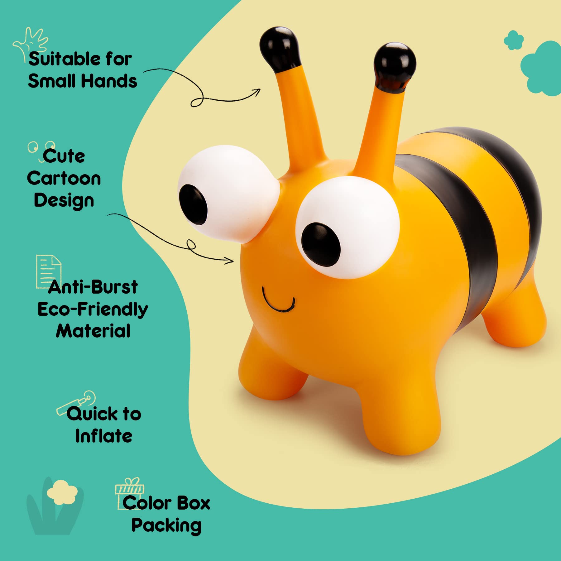ZOOJOY Bee Hopper handles help little hands grip securely during play.