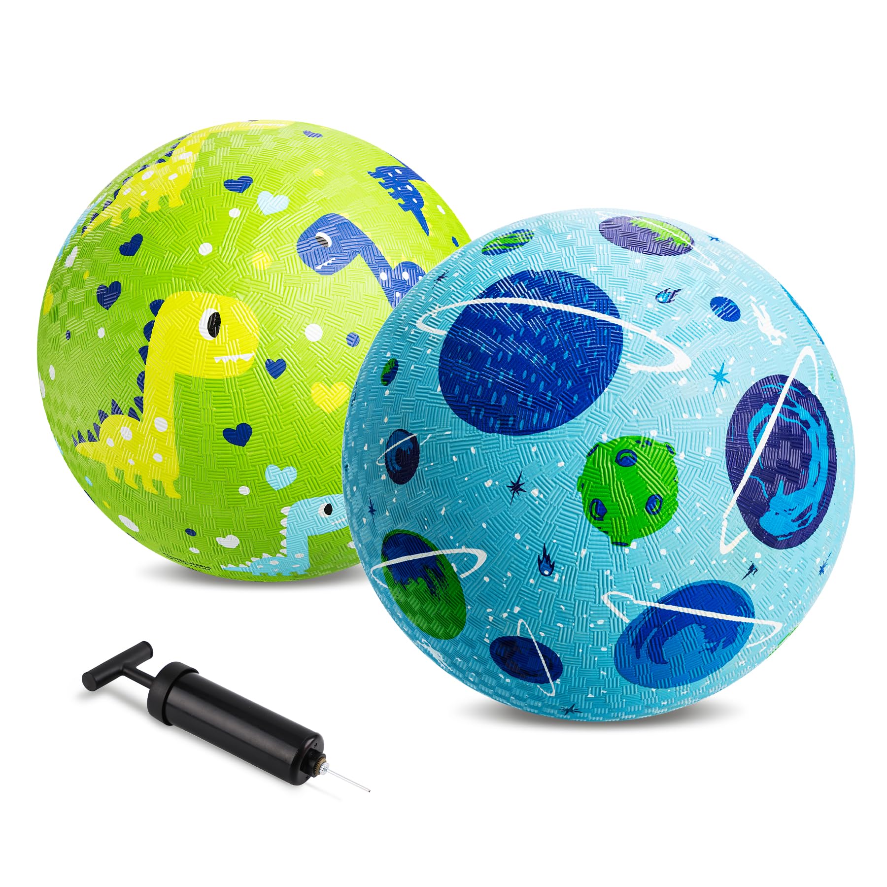 ZOOJOY pack of 2 cartoon playground balls with bold colors and gripping texture for kids' play.