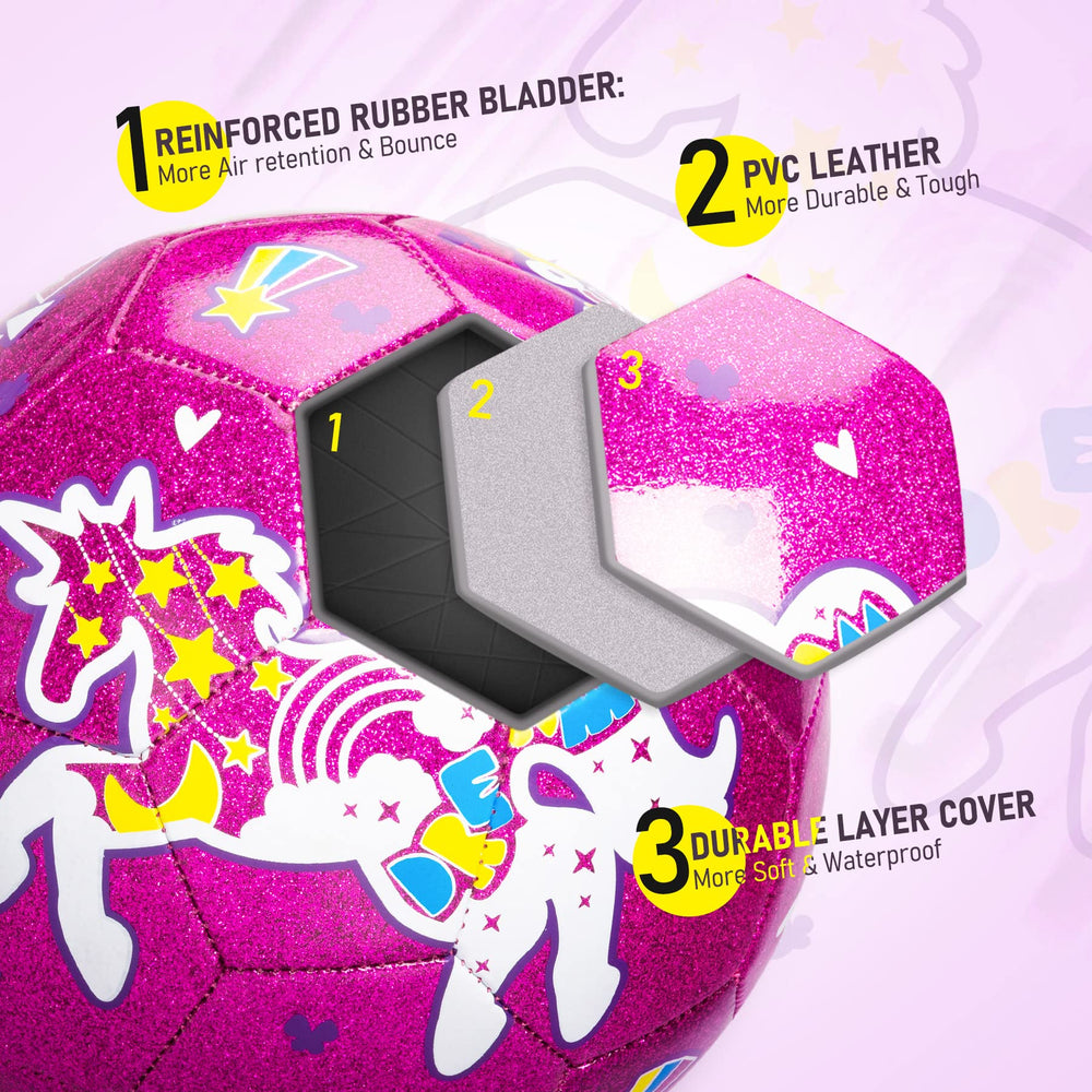 ZOOJOY size-3 ball includes pump for quick, easy inflation.