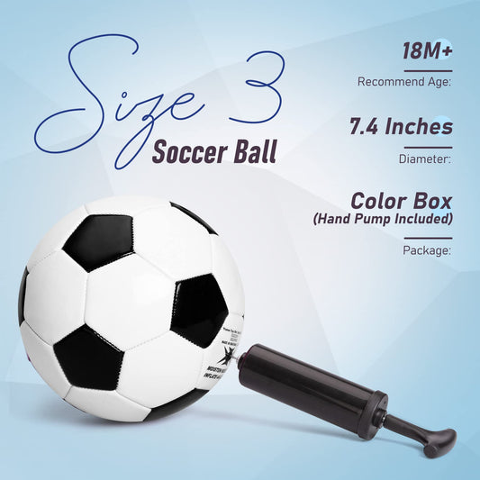 ZOOJOY Size 3 ball showing machined-stitch construction for durability