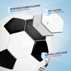 ZOOJOY Size 3 ball with soft-touch PVC leather for comfortable grip