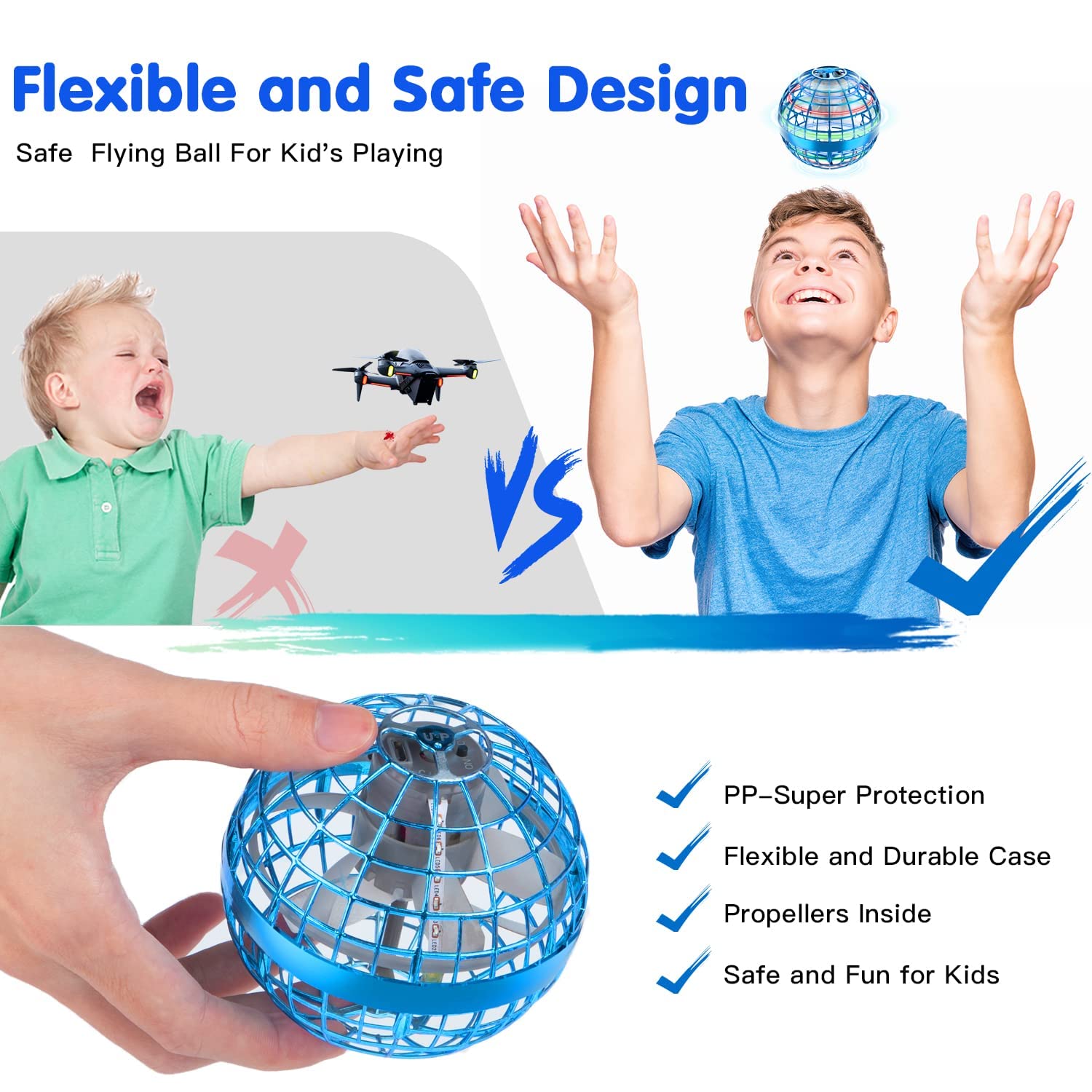 Zookao Boomerang Hover Ball with LED lighting enhances nighttime play.