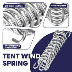 Zookpr stainless-steel tent rope buckle withstands rust for year-round camping.