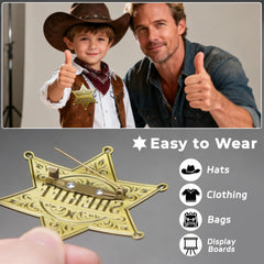 Zorleniva sheriff badge on hat, versatile costume accessory.