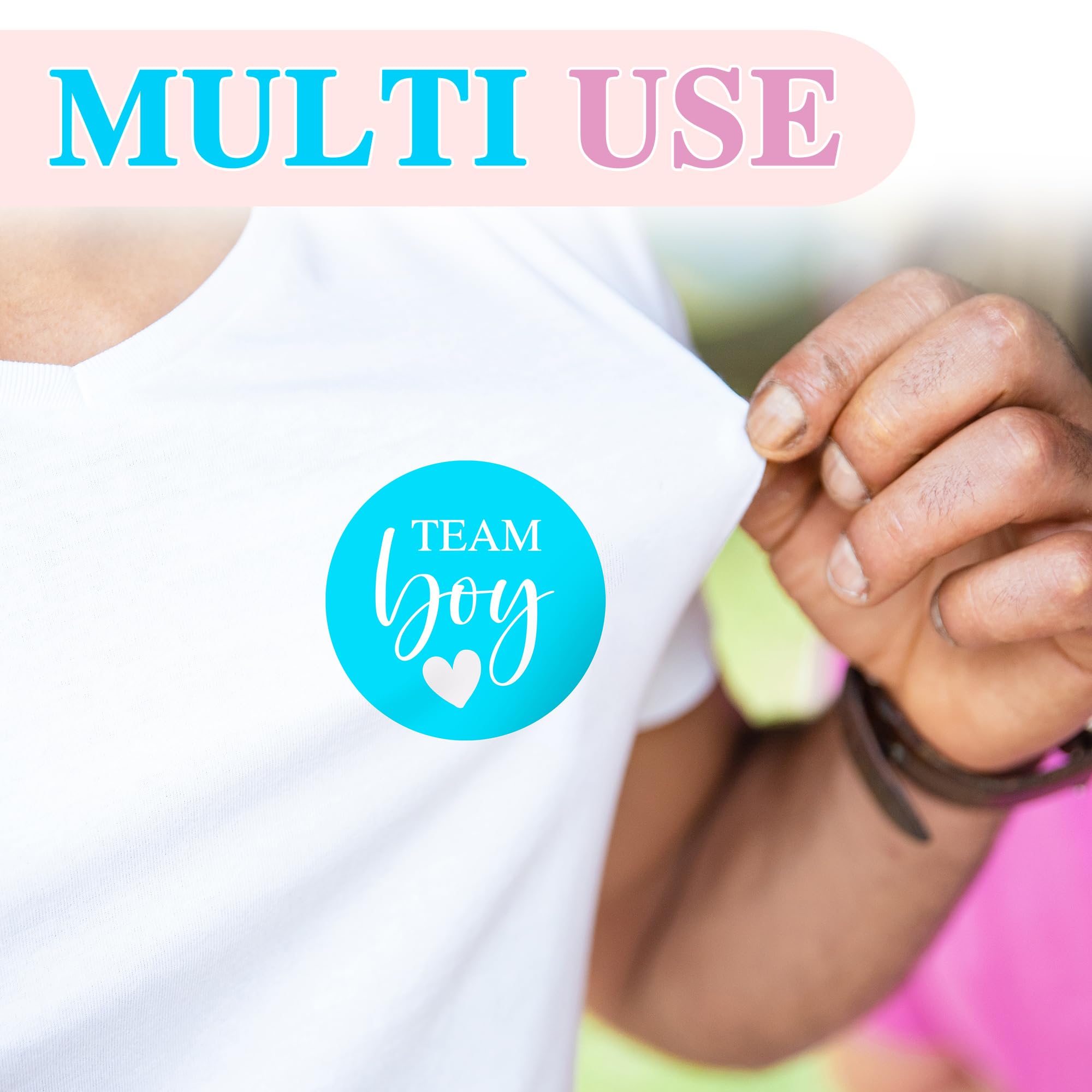 ZouYee 100-count gender reveal sticker bulk pack for large parties